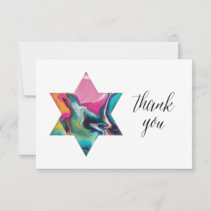 Bat mitzvah Tack för marmorerad regnbåge OSA Kort