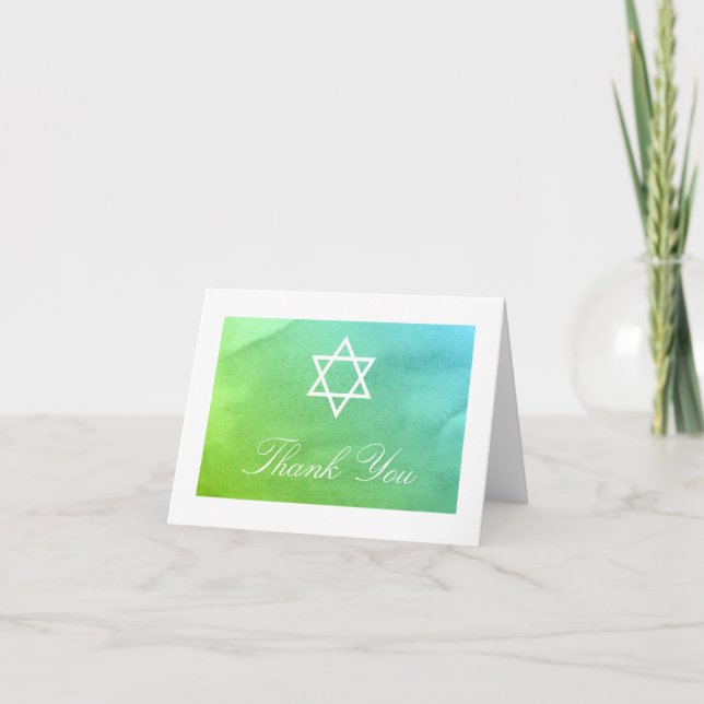Bat mitzvah Tack för skalning och Grönt Kort (Framsida)