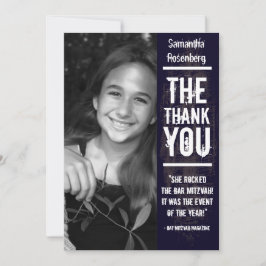 Bat mitzvah tackkort för rockband i svart tack kort