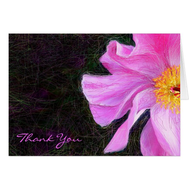 Bat mitzvah tackkort för rosa PEONY OBS Kort (Framsidan Horizontal)
