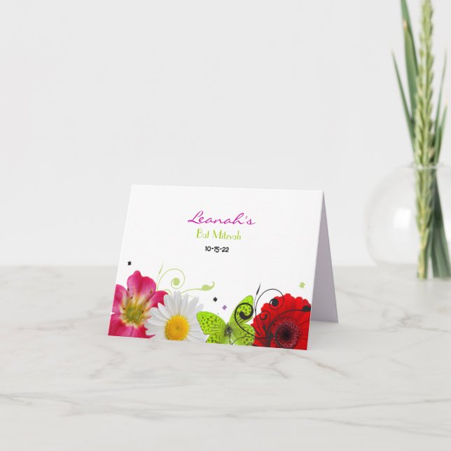 BAT MITZVAH tackkort för SVEETS-SENSER (Framsida)