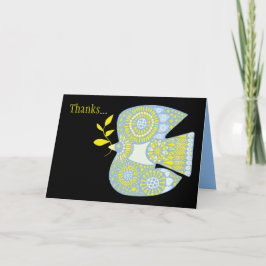 BAT MITZVAH tackkort, MOSAIC DOVE, PEACE-kort Tack Kort