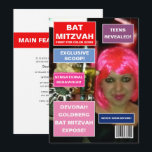Bat Mitzvah Tidskriftsomslag Inbjudningar<br><div class="desc">Coolt tidskriftstemat bat mitzvah-festinkallande som kan anpassas till din evenemangspecifikation.</div>