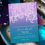 Bat mitzvah Turcos Blue Lila Sparkly Ljus Inbjudningar<br><div class="desc">Pub Mitzvah och Bat mitzvah inbjudningar Sets designade av Umua. Tryckt och avsänt av Zazzle eller deras närstående företag.</div>