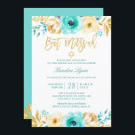 Bat mitzvah | Turcos Mint Guld Blommigt Inbjudningar<br><div class="desc">Turcouise Mint Guld Blommigt - Bat mitzvah inbjudan. (1) Om du vill göra ytterligare anpassningar klickar du på länken "anpassa ytterligare" och användor verktyg som är utformat för att ändra mallen. (2) Om du föredrar Avsluta /projektionsyta kan du överväga att välja Papper projektionsyta. (3) Kontakta mig om du behöver hjälp...</div>
