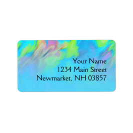 Bat mitzvah turkos Blue Lime Rosa Tie Dye Adressetikett