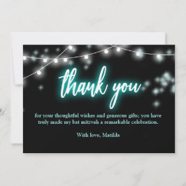 Bat Mitzvah Turkos Neon Tema Tack Kort