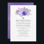 Bat mitzvah ultraviolett Blommigt Inbjudningar<br><div class="desc">Bat mitzvah inbjudningar till blommigten med vattenfärg som har ultraviolett med skuggor av lila och grönt. Blommor är bl.a. vattenkraft,  lavender,  ponnyer och ro.</div>