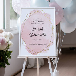 Bat mitzvah välkomstplats för elegantens Rosa Poster