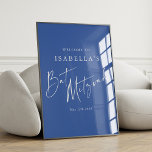 Bat mitzvah välkomstplats för minimalistisk Fransk Poster<br><div class="desc">Anpassningsbarnas minimalistiska klassiska moderna Bat mitzvah välkomstskylt Poster i Fransk Blue</div>