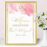 Bat mitzvah välkomstsignaturer | Abstrakt för vatt Poster<br><div class="desc">Vi presenterar våra Bat mitzvah välkomstsignaler i en fantastisk vattenfärgsabstrakt design, perfekt för att fira denna speciella milstolpe. De här vackert utformade skyltarna gör att du får en personlig beröring till din händelse och välkomnar gäster med elegans och stil. Varje biet är designat av CaMiDesign, vilket ger ett unikt och...</div>