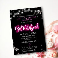 Bat Mitzvah Varmrosa Neon Tema