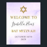 Bat mitzvah vattenfärg Pastel Lila Guld Välkommen Poster<br><div class="desc">Bat mitzvah vattenfärg Pastel Lila Guld VälkomstPoster</div>