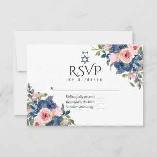 Bat mitzvah vattenfärgsflotta och  Blommigt OSA Kort