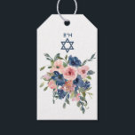 Bat mitzvah vattenfärgsflotta och  Blommigt Presentetikett<br><div class="desc">Trendiget  rosa och bat mitzvah presenter för marin blommigt ger anpassade till dina händelsespecifikationer.</div>