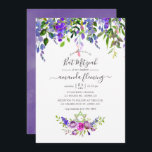 Bat mitzvah vattenfärgsviolett Blommigt Inbjudningar<br><div class="desc">Bat mitzvah inbjudan till Violet and lila blommigt med elegant handskriftstypografi.</div>