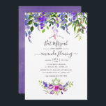 Bat mitzvah vattenfärgsviolett Blommigt Inbjudningar<br><div class="desc">Bat mitzvah inbjudan till Violet and lila blommigt med elegant handskriftstypografi.</div>