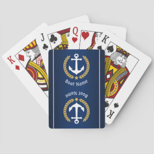 Bat Namn Anchor Guld Laurel Rope Rand flottan Casinokort