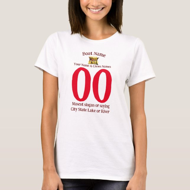 Båt Namn Ditt Namn Nummer Stad Stat Flod 2039 T Shirt (Framsida)