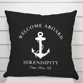 Båt Nautical Anchor Black Kudde