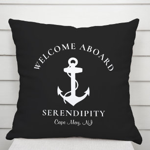 Båt Nautical Anchor Black Kudde