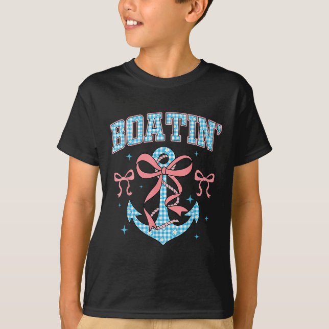 Båt Nautilus Ankar Coquette Förbow Sommar Hälsning T Shirt (Framsida)