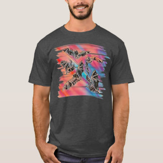 Bat Night Vampire Motif Halloween Wing flying Mamm T Shirt