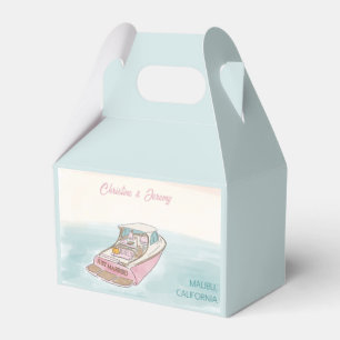 Båt ny gifta till bröllop presentaskar