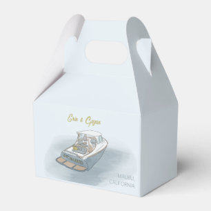 Båt ny gifta till bröllop presentaskar