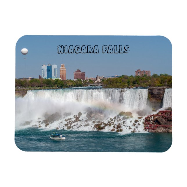 Båt och American Falls från Niagara Falls Magnet (Horisontell)