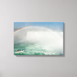 Båt och hästskoformade fallen från Niagarafallen Canvastryck