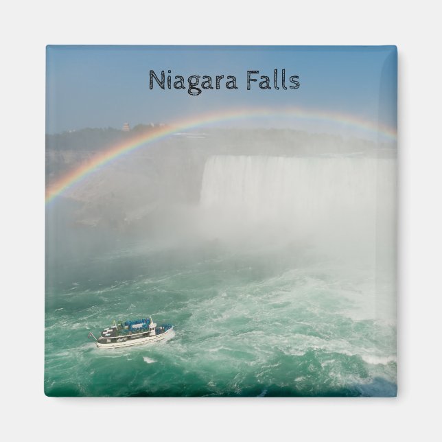Båt och hästskoformade fallen från Niagarafallen Magnet (Framsidan)