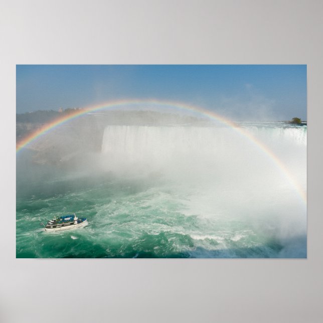 Båt och hästskoformade fallen från Niagarafallen Poster (Framsidan)