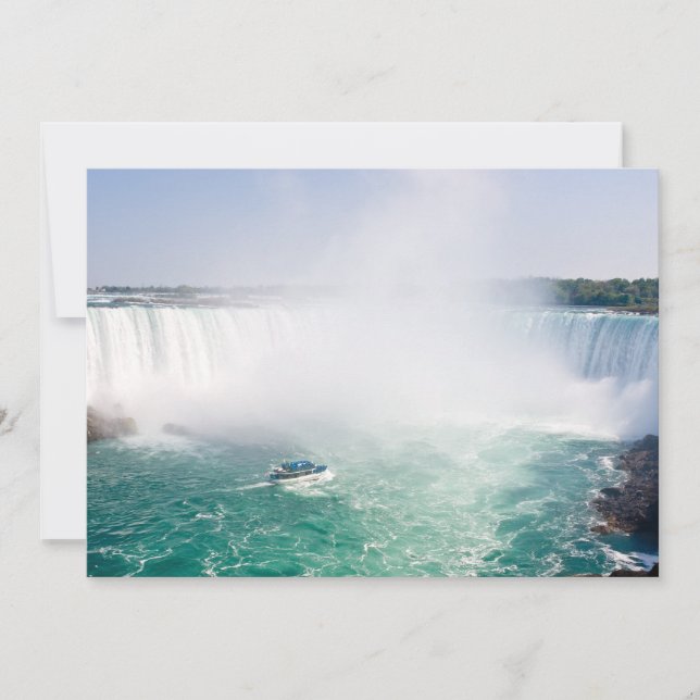 Båt och Horseshoe Falls från Niagara Falls Inbjudningar (Framsida)