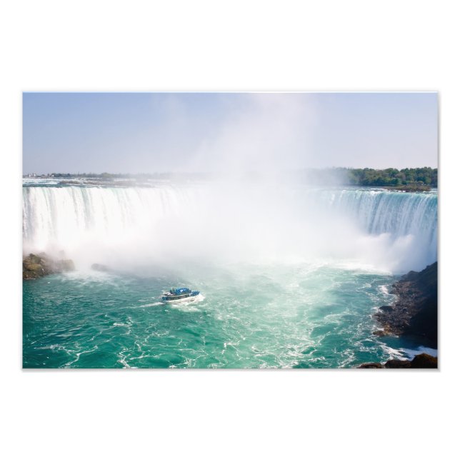 Båt och Horseshoe Falls från Niagarafallen Fototryck (Framsidan)