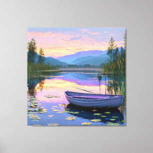 Båt och sjö canvastryck