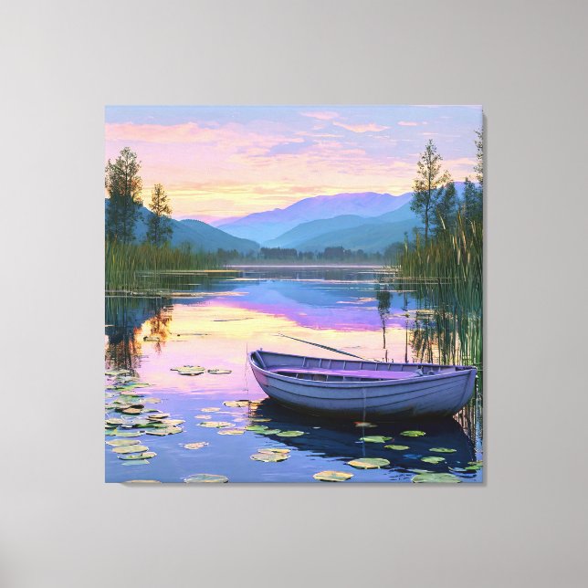 Båt och sjö canvastryck (Framsida)