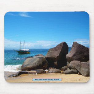 Båt och strand, Paraty, Brasilien Musmatta