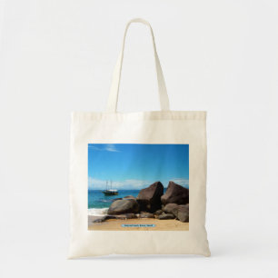Båt och strand, Paraty, Brasilien Tygkasse