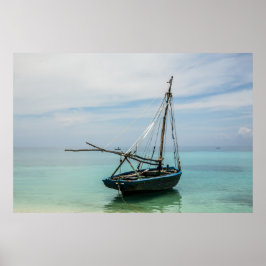 Båt på Cocoyer Beach - Haiti 2018 Poster