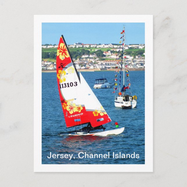 Båt på Jersey, Kanalöarna Vykort (Framsida)