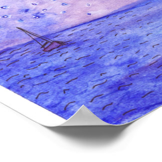 Båt på natten poster