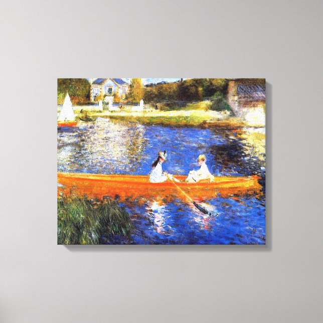 Båt på Seine River Renoir Fine Art Canvastryck (Framsida)