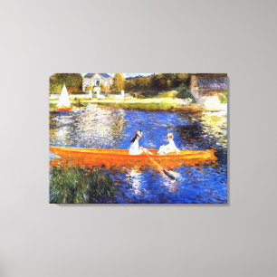 Båt på Seine River Renoir Fine Art Canvastryck