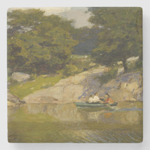 Båt på Sjö i Centralparken (t.ex. Potthast) Stenunderlägg