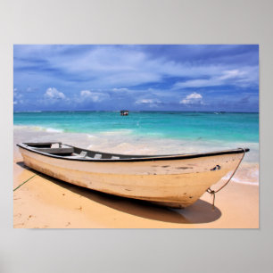 Båt på stranden poster