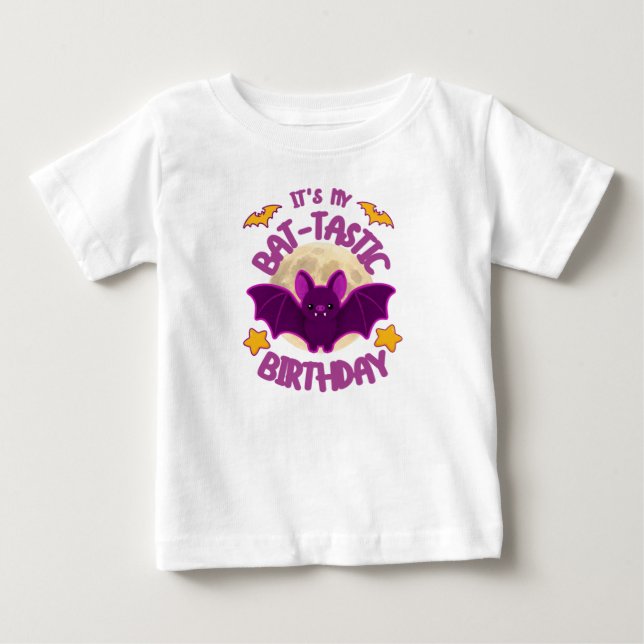 Bat-tastisk födelsedag Halloween T-Shirt (Framsida)