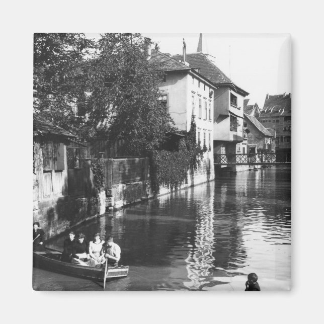 Båt vid floden Gera vid Erfurt Magnet (Framsidan)