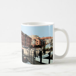 Båt, vid Leeds-kanalen Kaffemugg
