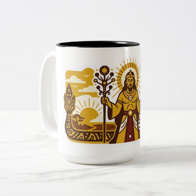 Batakmytologi (Mulajadi na Bolon) Två-Tonad Mugg (Framsida vänster)
